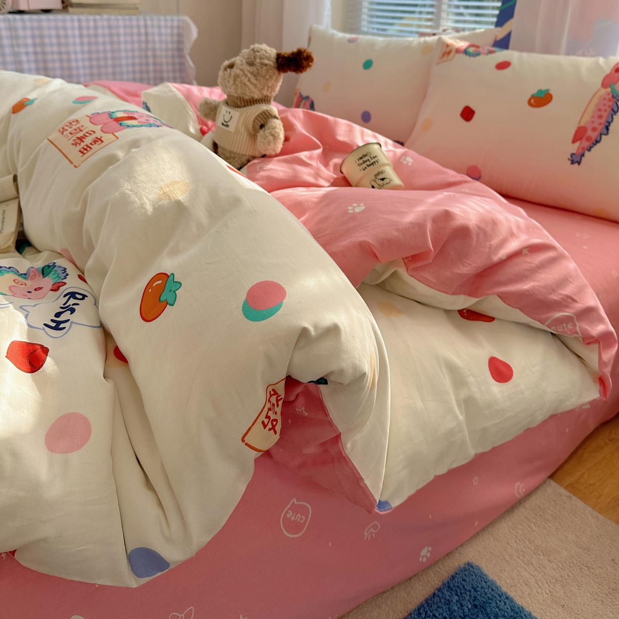 雅居纺家纺 2026新款全棉小清新印花四件套 暴富