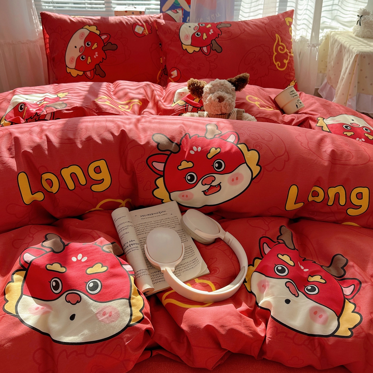 91家纺网 家纺一手货源 找家纺 雅居纺家纺 2026新款全棉小清新印花四件套 红红火火