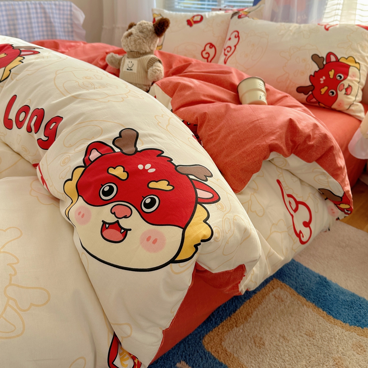 雅居纺家纺 2026新款全棉小清新印花四件套 祥瑞