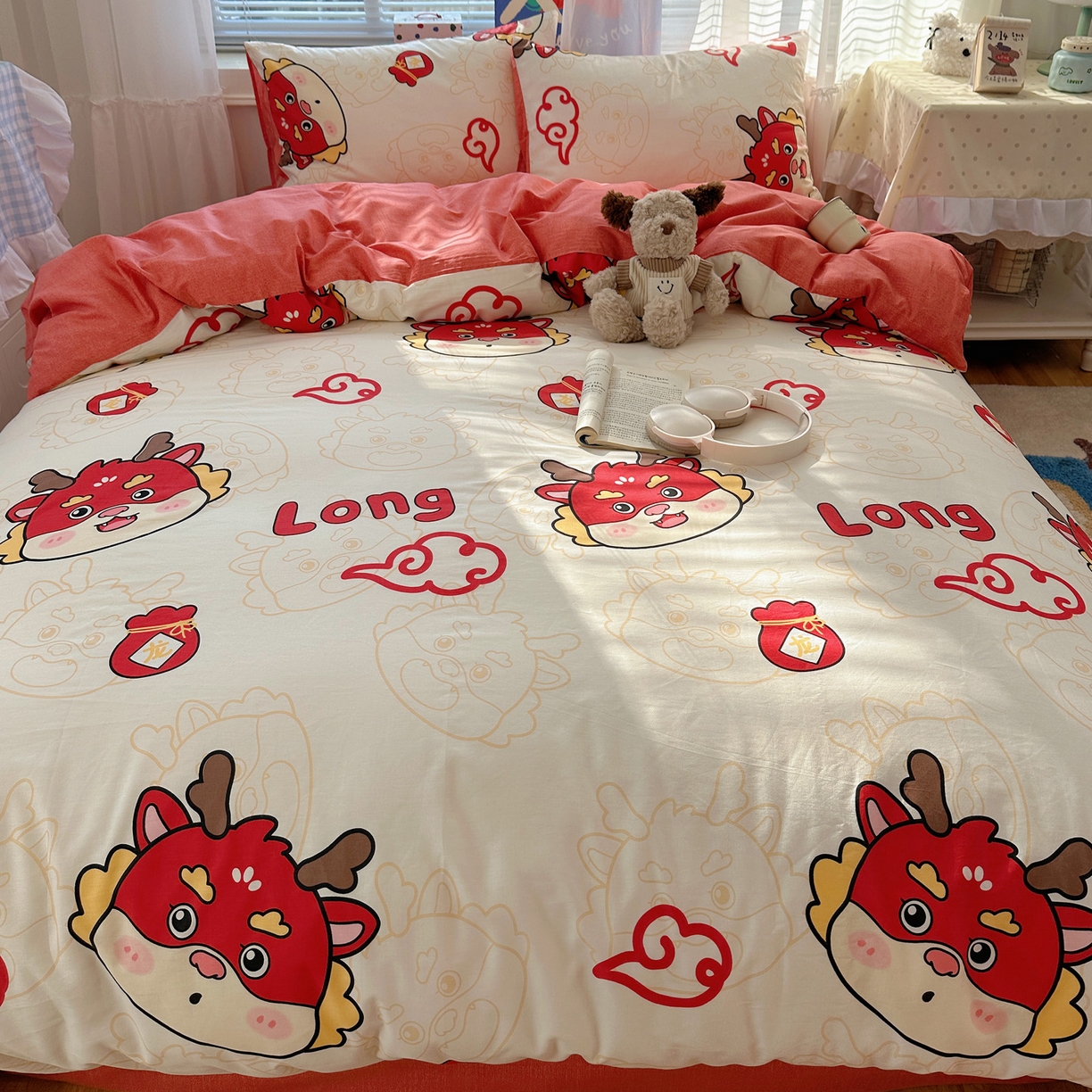 91家纺网 家纺一手货源 找家纺 雅居纺家纺 2026新款全棉小清新印花四件套 祥瑞