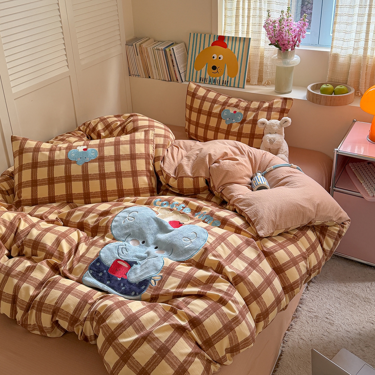 91家纺网 家纺一手货源 找家纺 （总）美乐迪家纺 2026新款贴布绣云感双层纱四件套