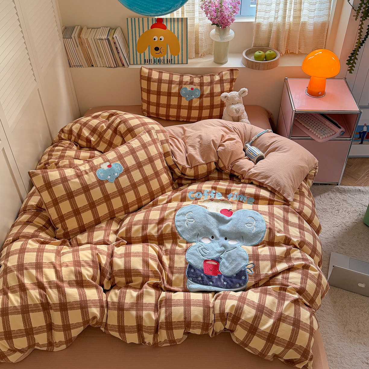 91家纺网 家纺一手货源 找家纺 （总）美乐迪家纺 2026新款贴布绣云感双层纱四件套