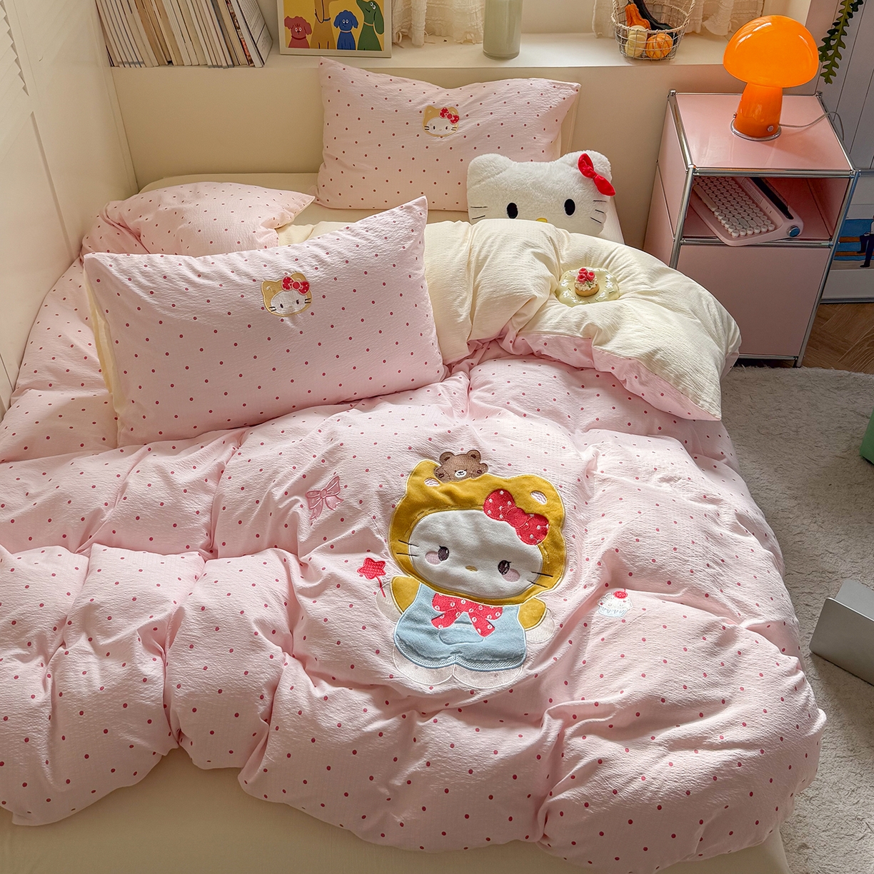 91家纺网 家纺一手货源 找家纺 （总）美乐迪家纺 2026新款贴布绣云感双层纱四件套