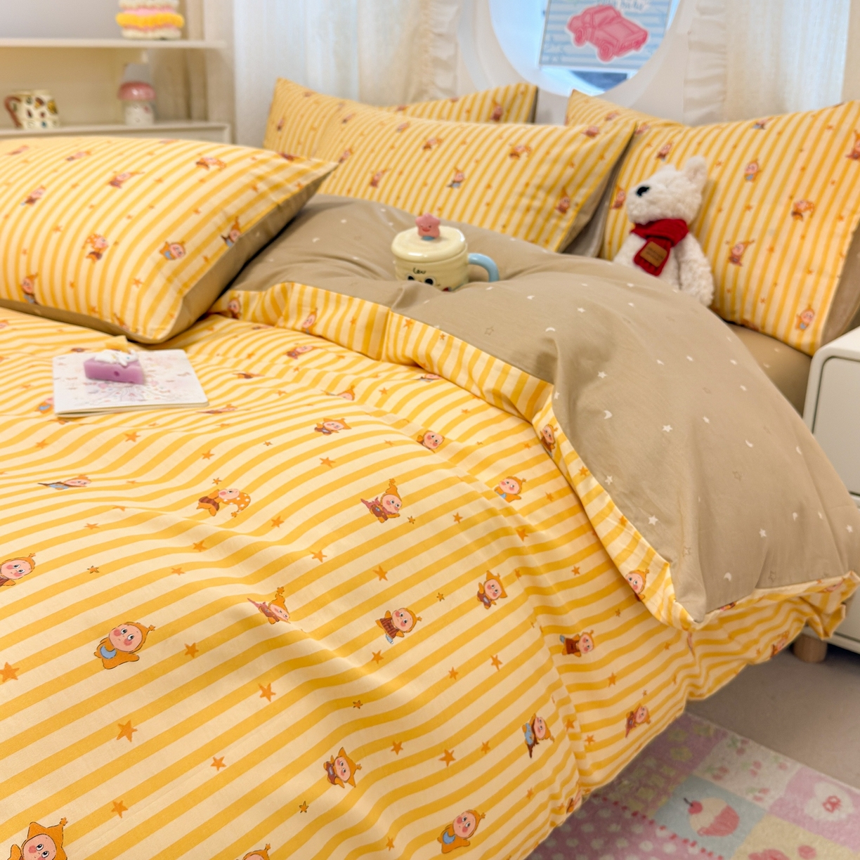 91家纺网 家纺一手货源 找家纺 （总）呗旺鹿 2026新款全棉纯棉40支13070卡通印花四件套