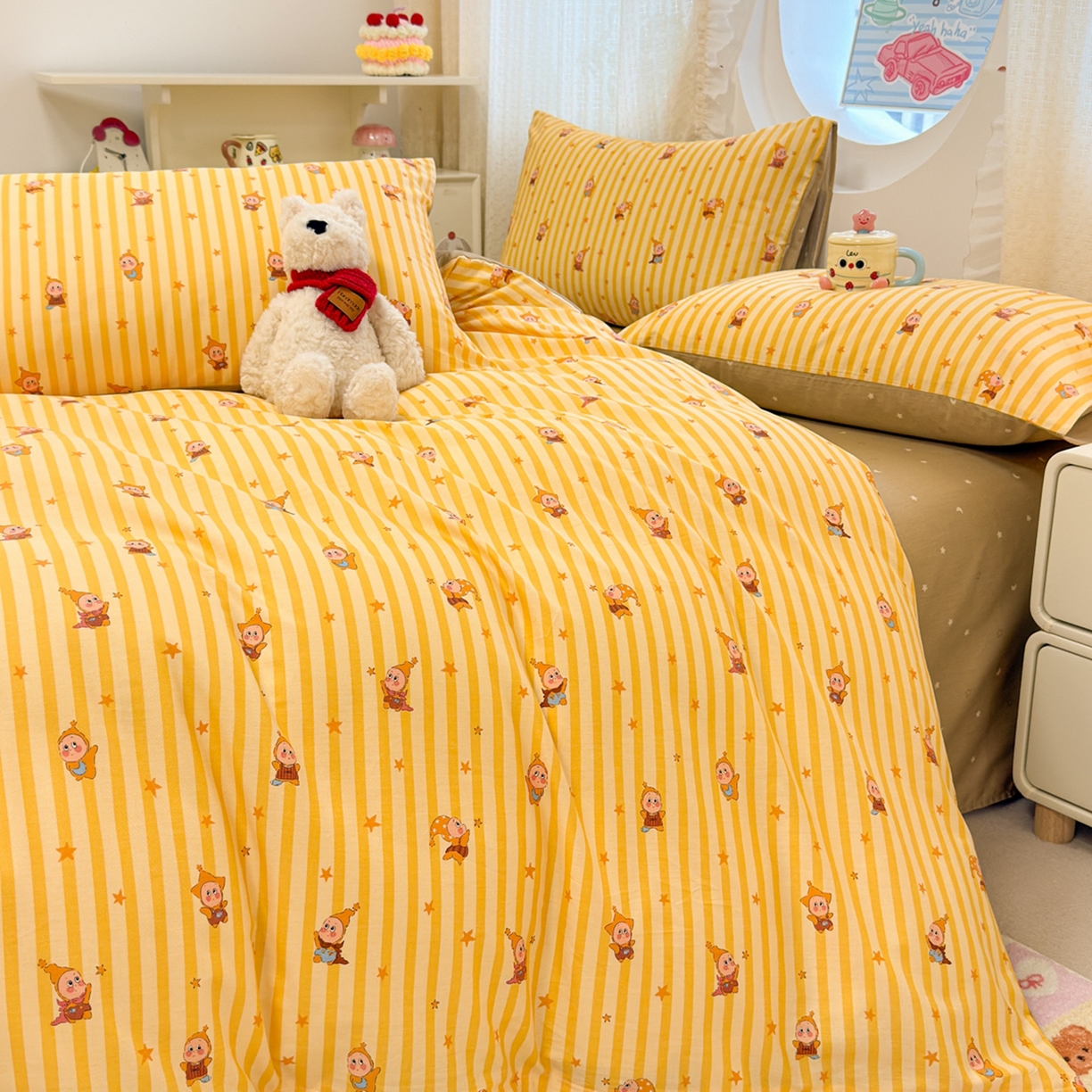 91家纺网 家纺一手货源 找家纺 （总）呗旺鹿 2026新款全棉纯棉40支13070卡通印花四件套