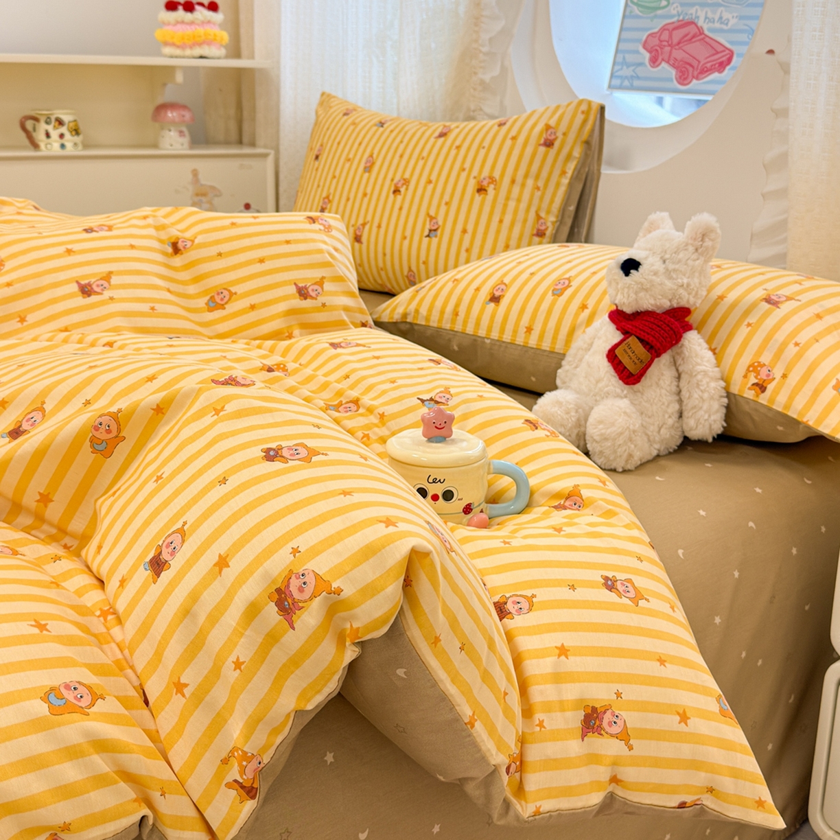 91家纺网 家纺一手货源 找家纺 （总）呗旺鹿 2026新款全棉纯棉40支13070卡通印花四件套