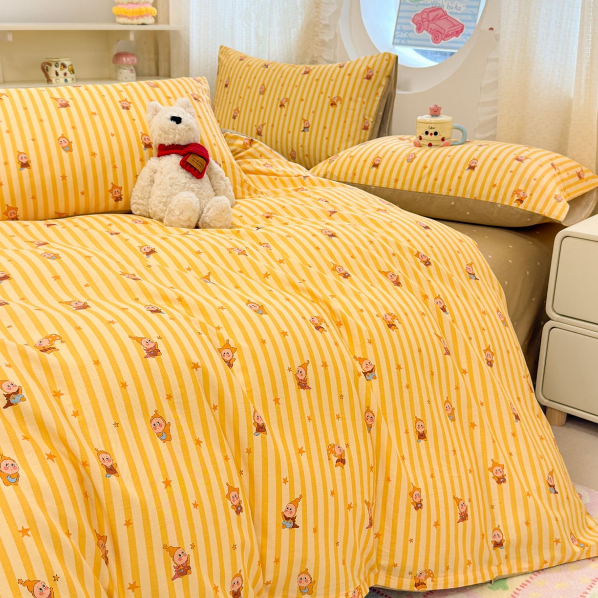 91家纺网 家纺一手货源 找家纺 （总）呗旺鹿 2026新款全棉纯棉40支13070卡通印花四件套