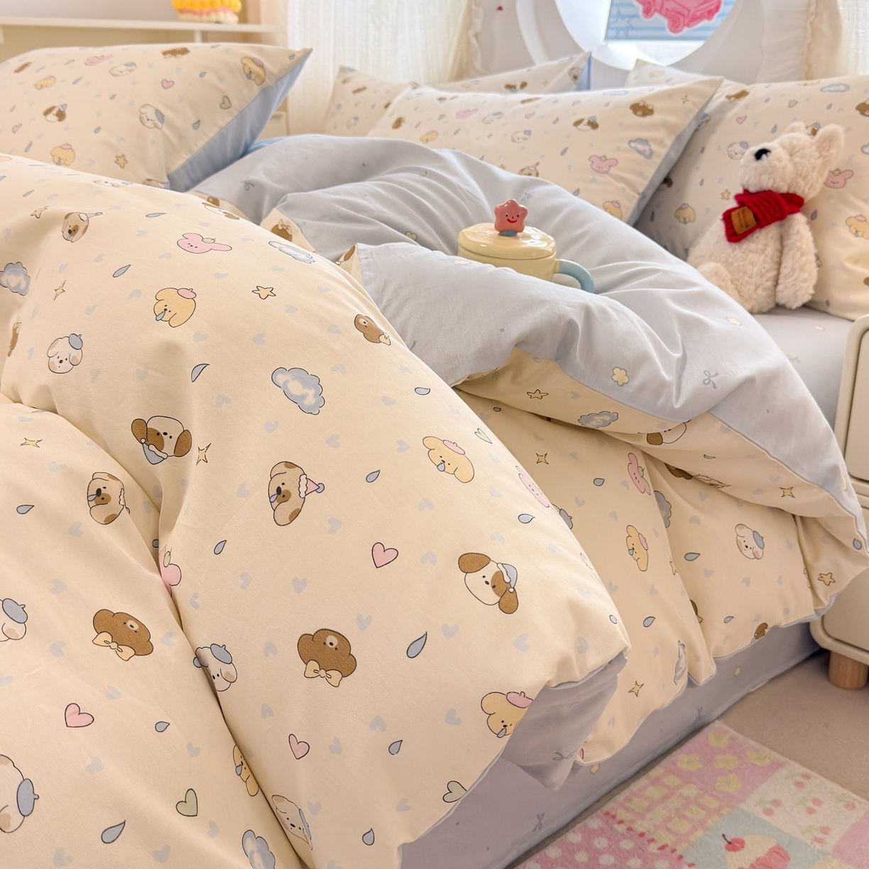 91家纺网 家纺一手货源 找家纺 （总）呗旺鹿 2026新款全棉纯棉40支13070卡通印花四件套