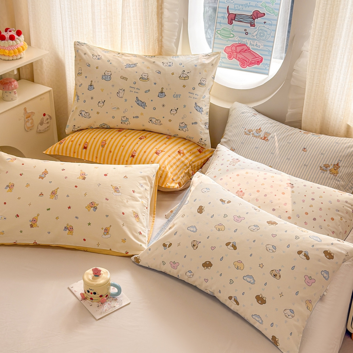 91家纺网 家纺一手货源 找家纺 呗旺鹿 2026新款全棉纯棉40支13070卡通印花四件套 组合图仅供展示不可下单