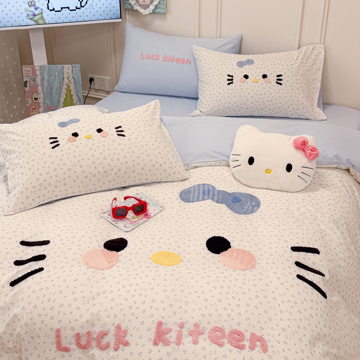 91家纺网 家纺一手货源 找家纺 （总）懒猫家纺 2026新款高精密40支13374全棉纯棉喷气印花毛巾绣四件套