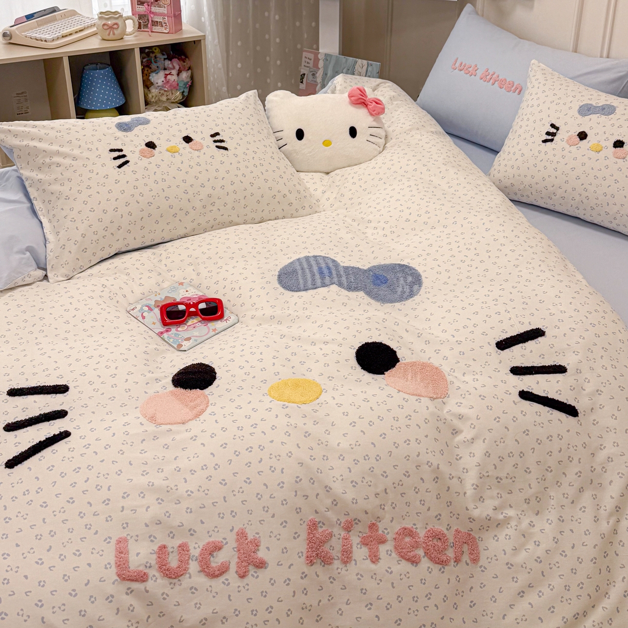 91家纺网 家纺一手货源 找家纺 （总）懒猫家纺 2026新款高精密40支13374全棉纯棉喷气印花毛巾绣四件套