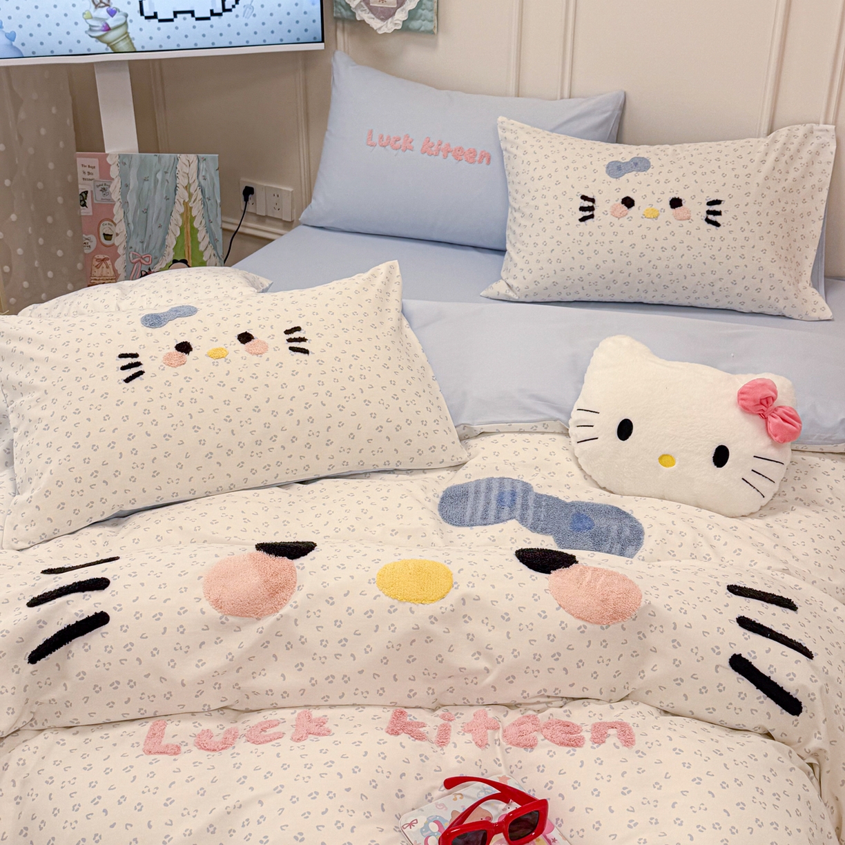 91家纺网 家纺一手货源 找家纺 （总）懒猫家纺 2026新款高精密40支13374全棉纯棉喷气印花毛巾绣四件套