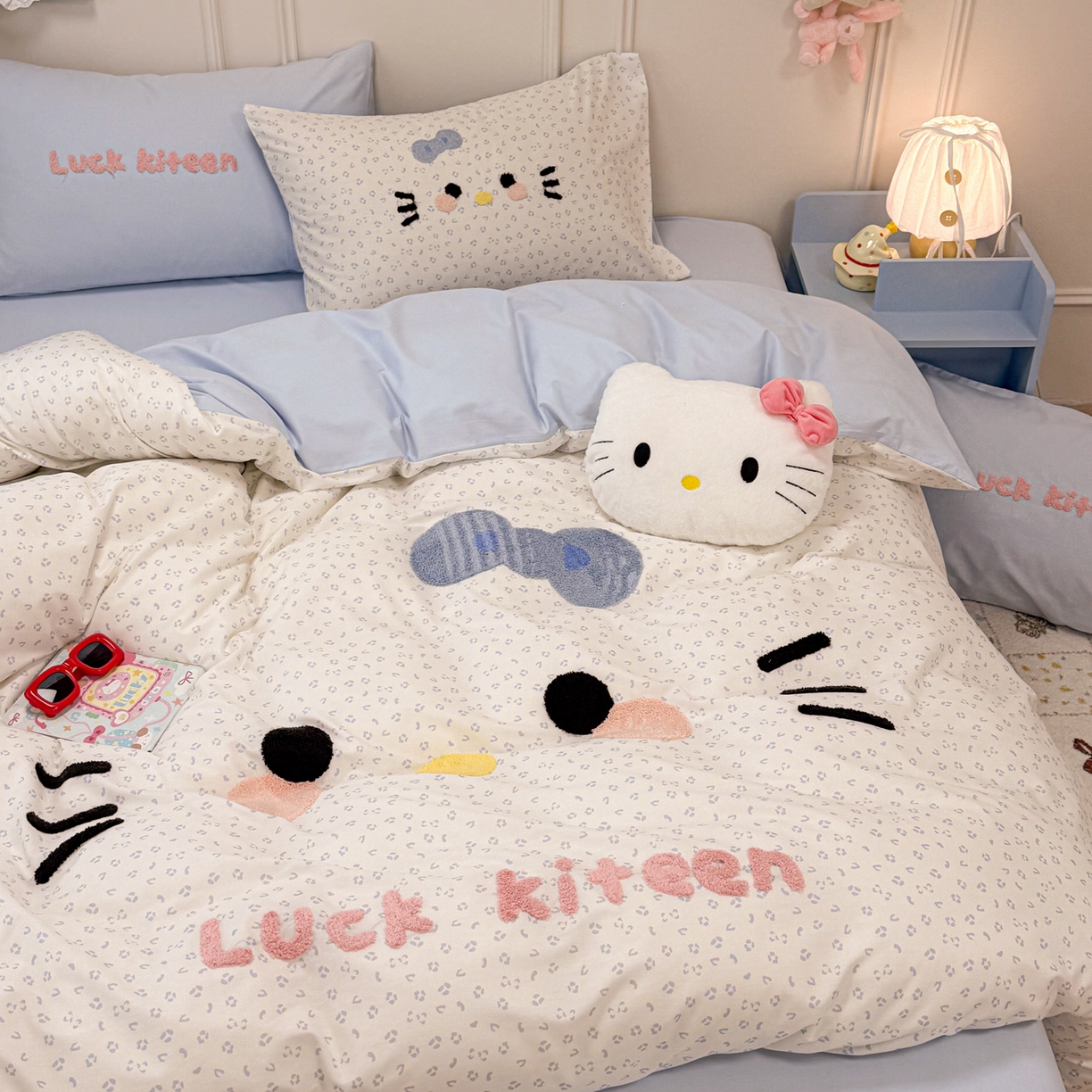 91家纺网 家纺一手货源 找家纺 （总）懒猫家纺 2026新款高精密40支13374全棉纯棉喷气印花毛巾绣四件套