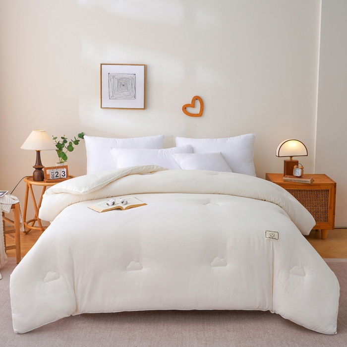 91家纺网 家纺一手货源 找家纺 亚龙工厂店 2026新款5A级棉花被冬被被子被芯 白色