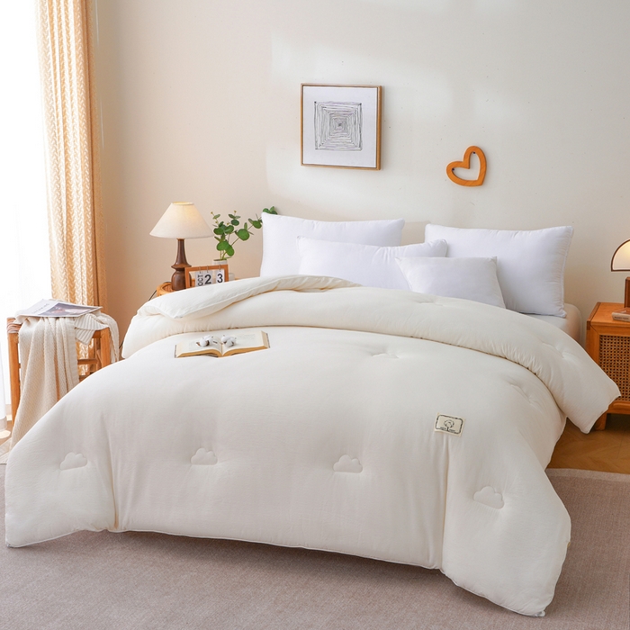 91家纺网 家纺一手货源 找家纺 亚龙工厂店 2026新款5A级棉花被冬被被子被芯 白色