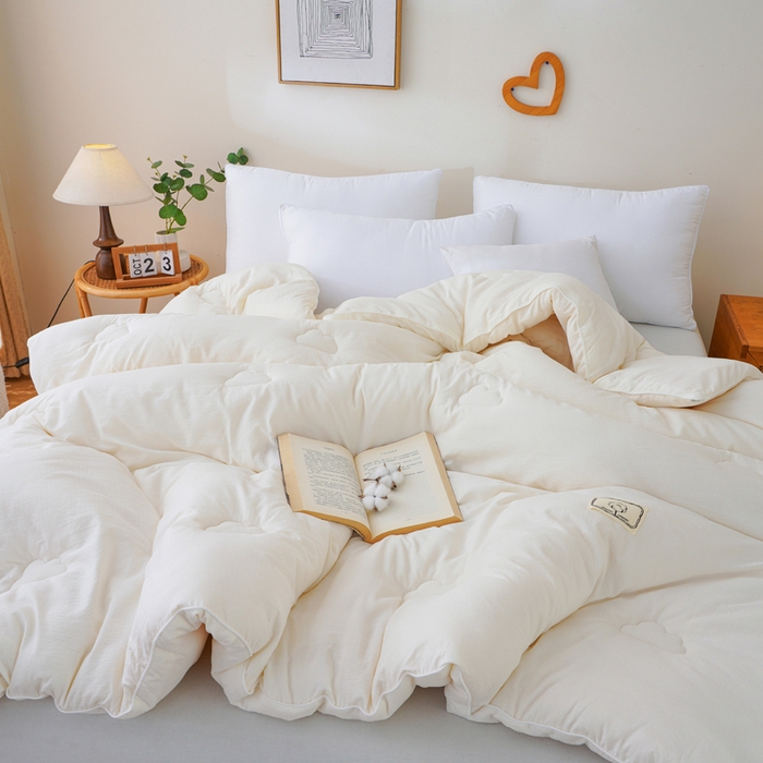 91家纺网 家纺一手货源 找家纺 亚龙工厂店 2026新款5A级棉花被冬被被子被芯 白色