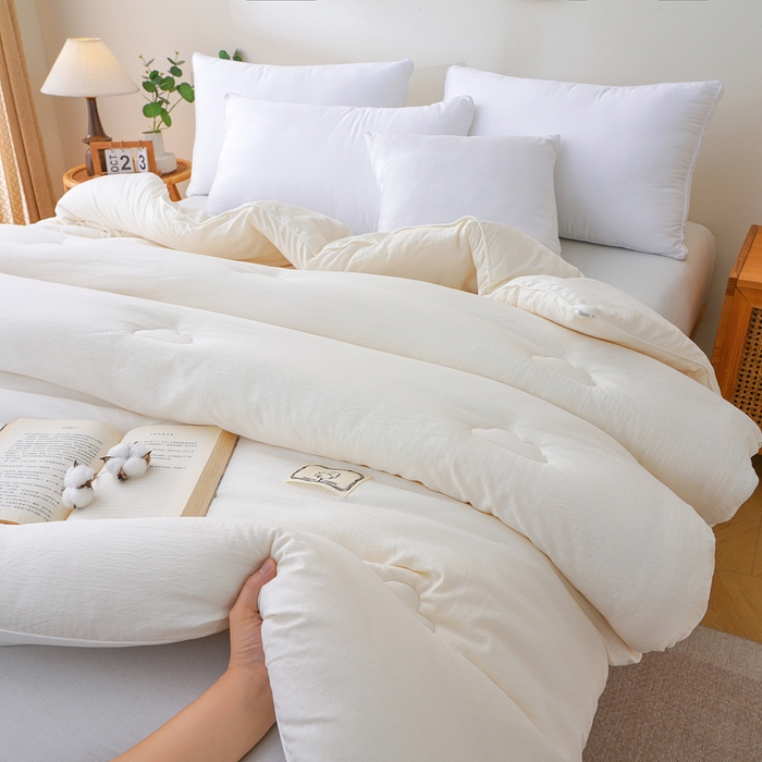 91家纺网 家纺一手货源 找家纺 亚龙工厂店 2026新款5A级棉花被冬被被子被芯 白色