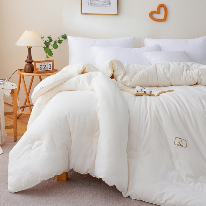 91家纺网 家纺一手货源 找家纺 亚龙工厂店 2026新款5A级棉花被冬被被子被芯 白色