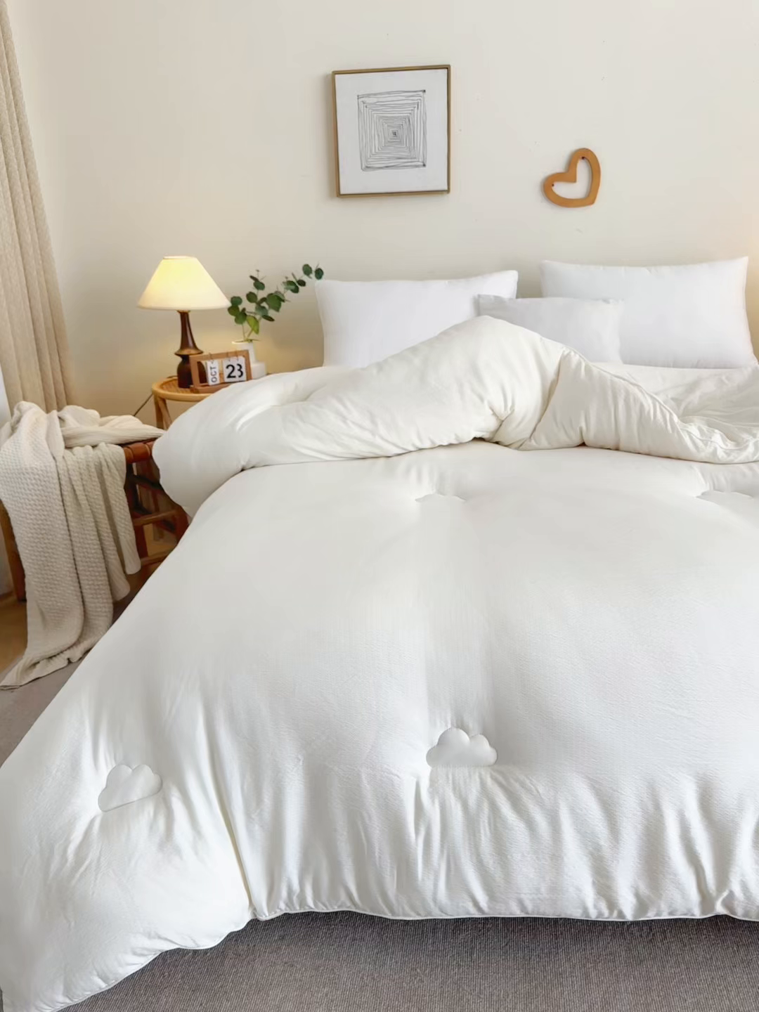 91家纺网 家纺一手货源 找家纺 亚龙工厂店 2026新款5A级棉花被冬被被子被芯 白色