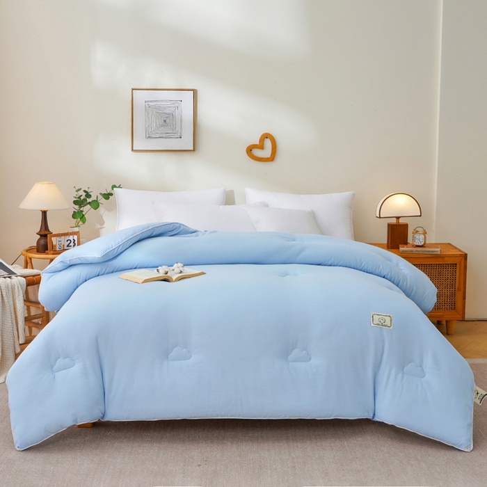 91家纺网 家纺一手货源 找家纺 亚龙工厂店 2026新款5A级棉花被冬被被子被芯 蓝色