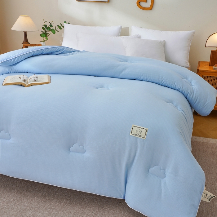 91家纺网 家纺一手货源 找家纺 亚龙工厂店 2026新款5A级棉花被冬被被子被芯 蓝色