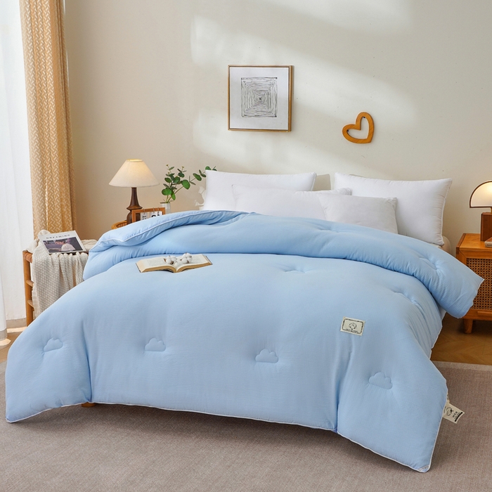 91家纺网 家纺一手货源 找家纺 亚龙工厂店 2026新款5A级棉花被冬被被子被芯 蓝色