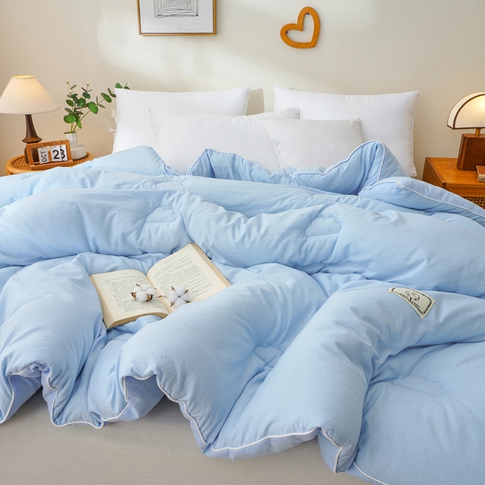 91家纺网 家纺一手货源 找家纺 亚龙工厂店 2026新款5A级棉花被冬被被子被芯 蓝色