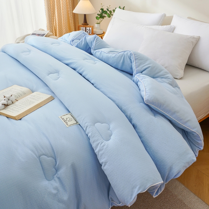 91家纺网 家纺一手货源 找家纺 亚龙工厂店 2026新款5A级棉花被冬被被子被芯 蓝色