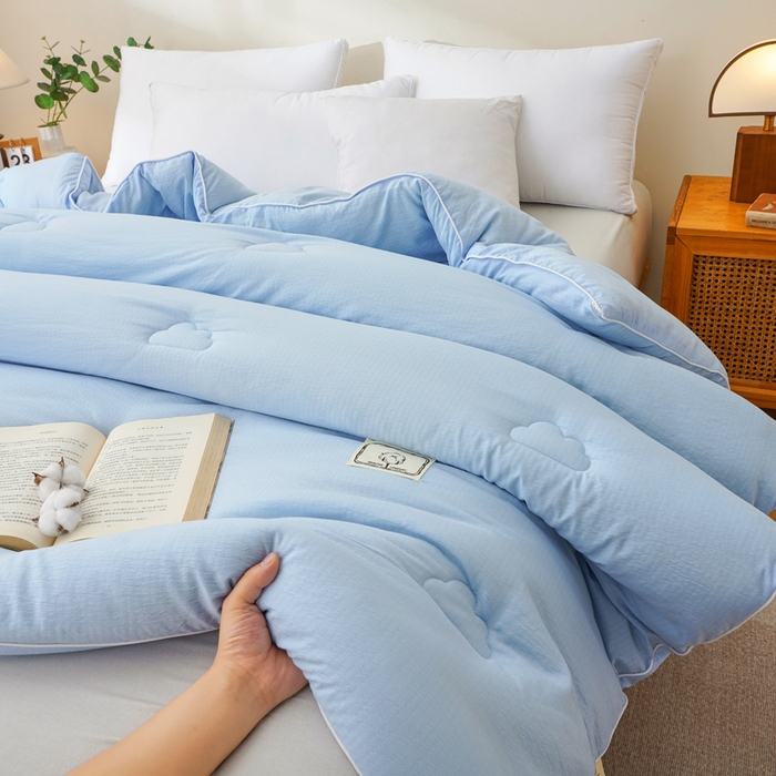 91家纺网 家纺一手货源 找家纺 亚龙工厂店 2026新款5A级棉花被冬被被子被芯 蓝色