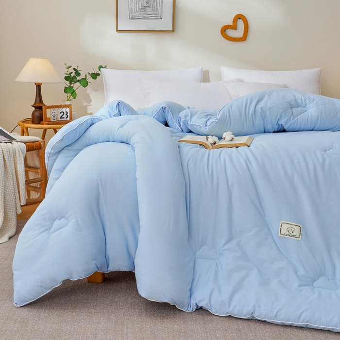 91家纺网 家纺一手货源 找家纺 亚龙工厂店 2026新款5A级棉花被冬被被子被芯 蓝色