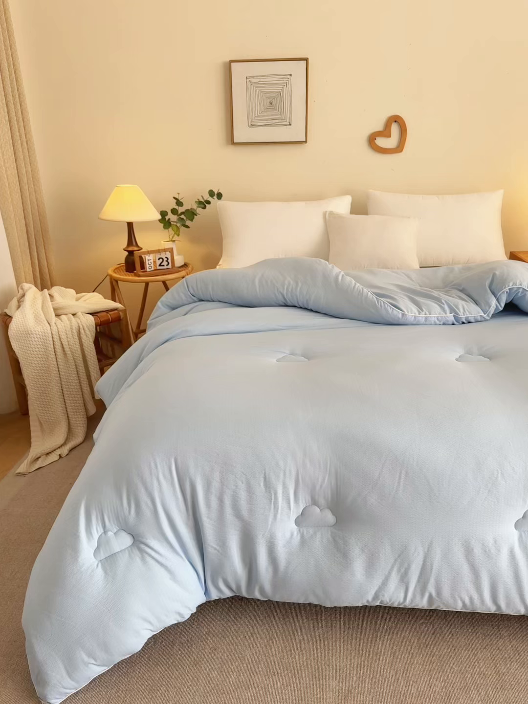 91家纺网 家纺一手货源 找家纺 亚龙工厂店 2026新款5A级棉花被冬被被子被芯 蓝色