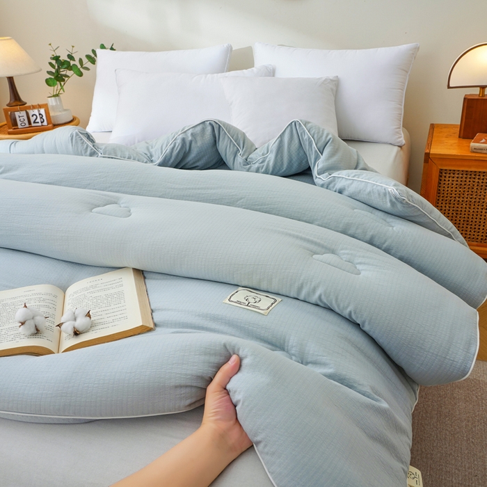 91家纺网 家纺一手货源 找家纺 亚龙工厂店 2026新款5A级棉花被冬被被子被芯 灰色