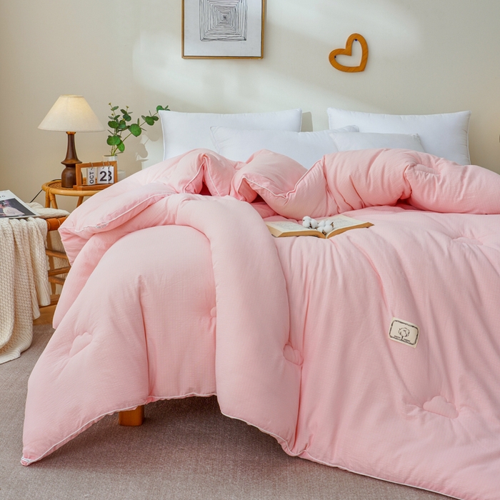 91家纺网 家纺一手货源 找家纺 亚龙工厂店 2026新款5A级棉花被冬被被子被芯 粉色