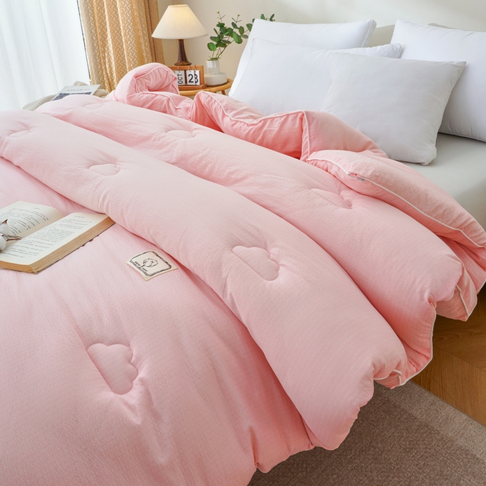91家纺网 家纺一手货源 找家纺 亚龙工厂店 2026新款5A级棉花被冬被被子被芯 粉色