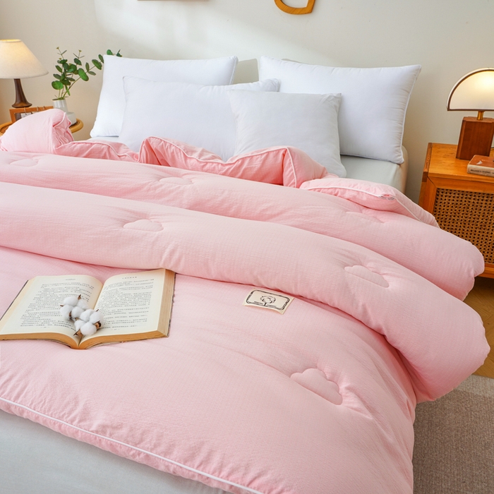 91家纺网 家纺一手货源 找家纺 亚龙工厂店 2026新款5A级棉花被冬被被子被芯 粉色