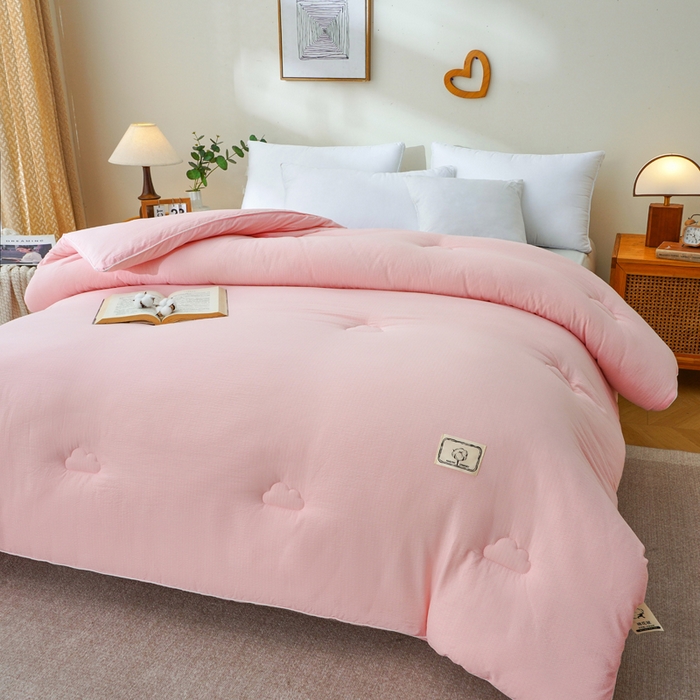 91家纺网 家纺一手货源 找家纺 亚龙工厂店 2026新款5A级棉花被冬被被子被芯 粉色