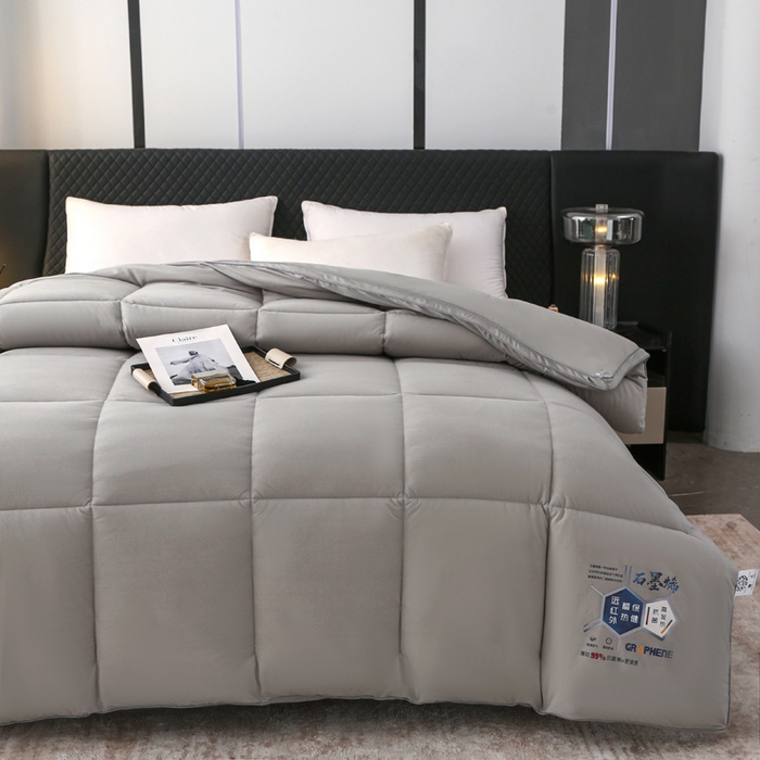 91家纺网 家纺一手货源 找家纺 亚龙工厂店 2026新款石墨烯自发热抗菌立体控温被冬被被子被芯 灰色