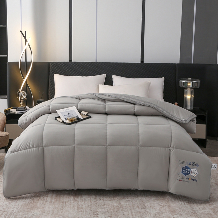 91家纺网 家纺一手货源 找家纺 亚龙工厂店 2026新款石墨烯自发热抗菌立体控温被冬被被子被芯 灰色