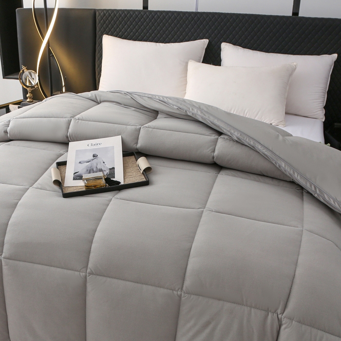 91家纺网 家纺一手货源 找家纺 亚龙工厂店 2026新款石墨烯自发热抗菌立体控温被冬被被子被芯 灰色