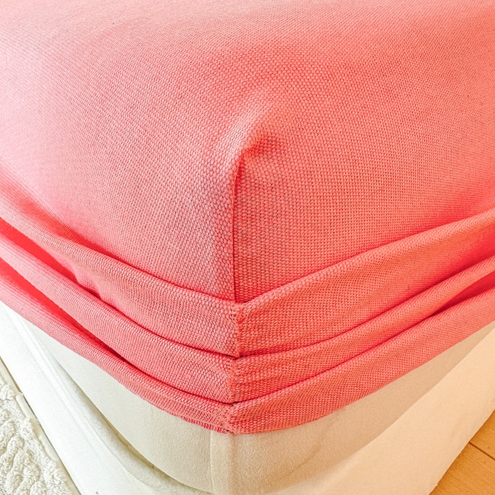 91家纺网 家纺一手货源 找家纺 爱彼家纺 2026原棉加厚老粗布床笠凉感床罩可当凉席床笠三件套 老粗布床笠-格调-粉