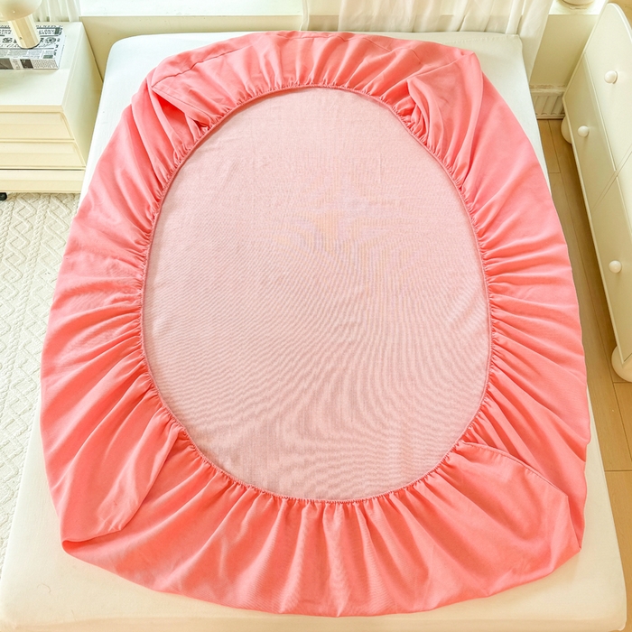 91家纺网 家纺一手货源 找家纺 爱彼家纺 2026原棉加厚老粗布床笠凉感床罩可当凉席床笠三件套 老粗布床笠-格调-粉