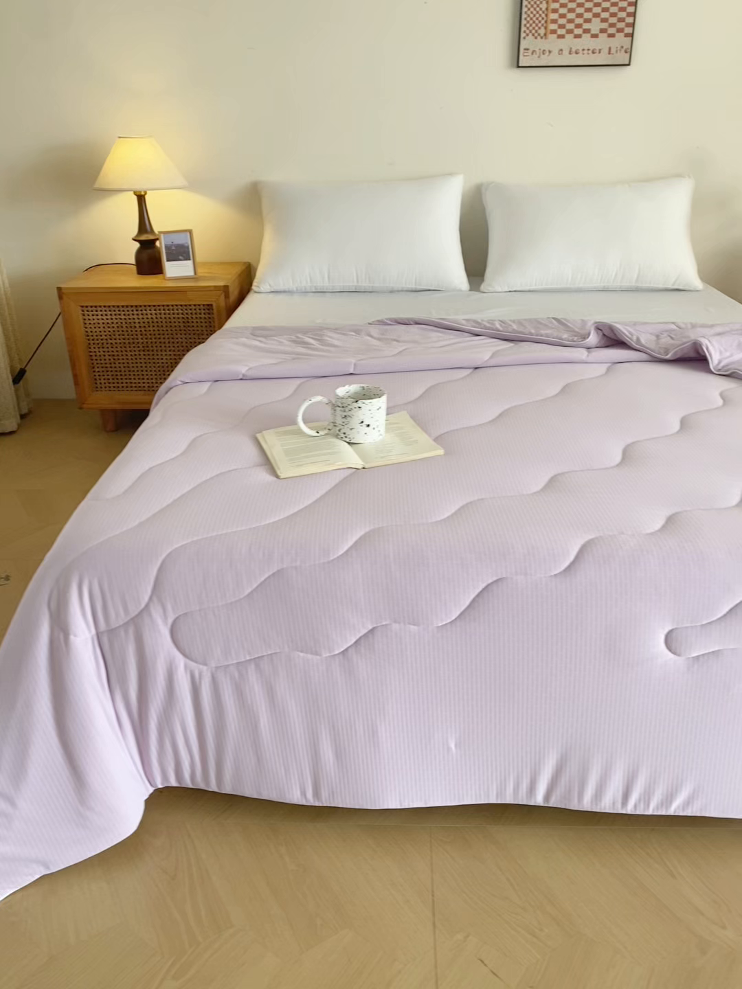 91家纺网 家纺一手货源 找家纺 亚龙工厂店 2026新款针织提花凉感被夏被夏凉被空调被 粉色