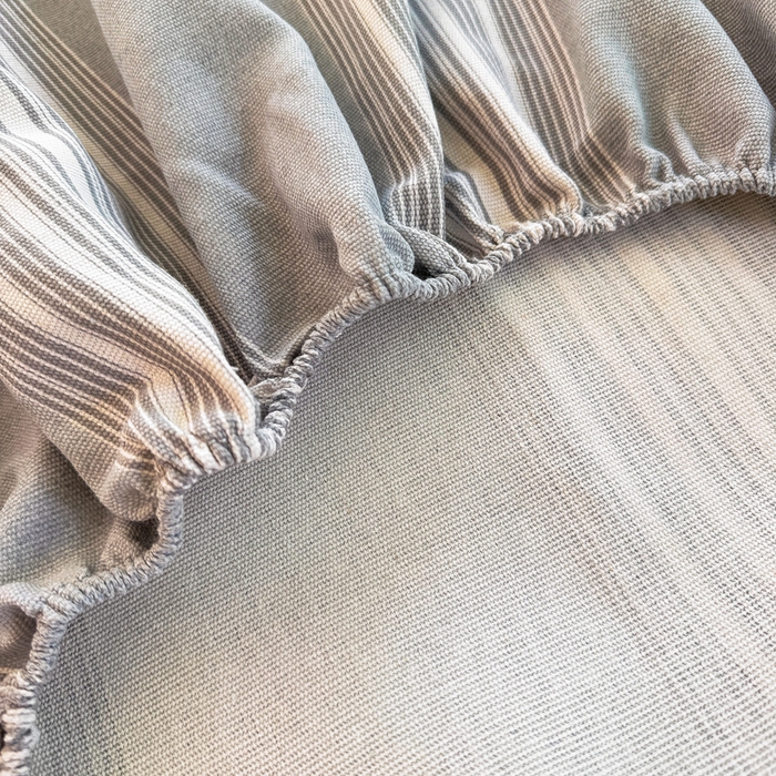 91家纺网 家纺一手货源 找家纺 爱彼家纺 2026原棉加厚老粗布床笠凉感床罩可当凉席床笠三件套 老粗布床笠-灰白细条