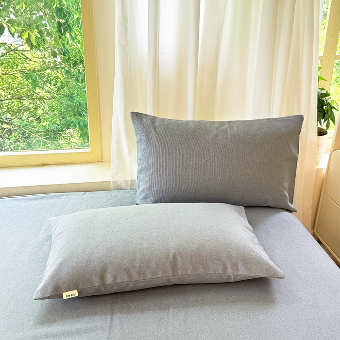 91家纺网 家纺一手货源 找家纺 爱彼家纺 2026原棉加厚老粗布床笠凉感床罩可当凉席床笠三件套 老粗布床笠-奇妙空间灰