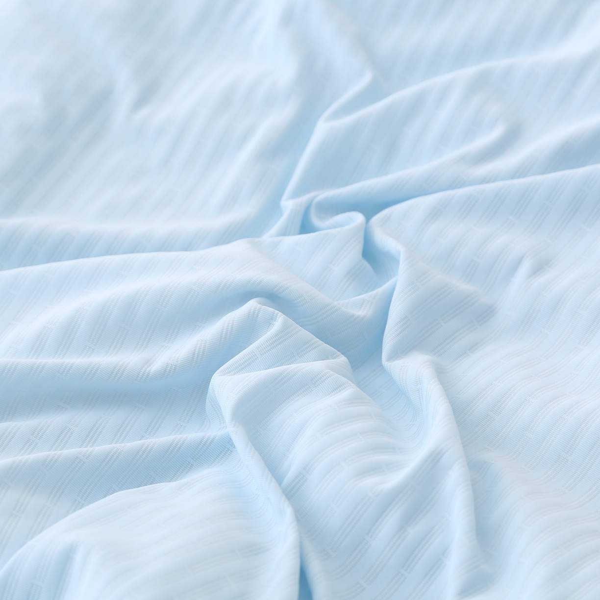 91家纺网 家纺一手货源 找家纺 亚龙工厂店 2026新款针织提花凉感被夏被夏凉被空调被 天蓝色