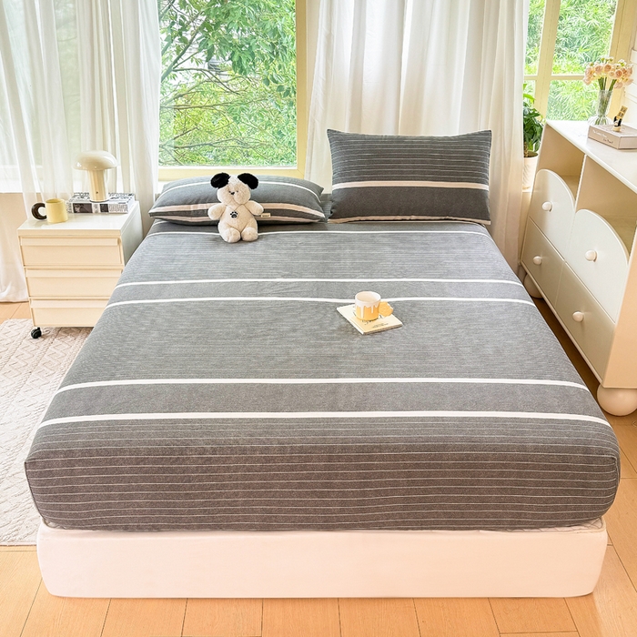 91家纺网 家纺一手货源 找家纺 爱彼家纺 2026原棉加厚老粗布床笠凉感床罩可当凉席床笠三件套 老粗布床笠-威廉