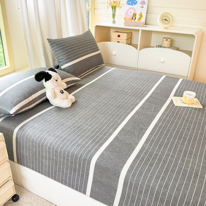 91家纺网 家纺一手货源 找家纺 爱彼家纺 2026原棉加厚老粗布床笠凉感床罩可当凉席床笠三件套 老粗布床笠-威廉