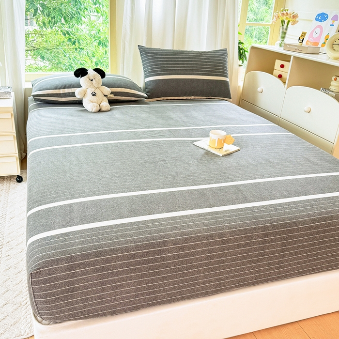 91家纺网 家纺一手货源 找家纺 爱彼家纺 2026原棉加厚老粗布床笠凉感床罩可当凉席床笠三件套 老粗布床笠-威廉