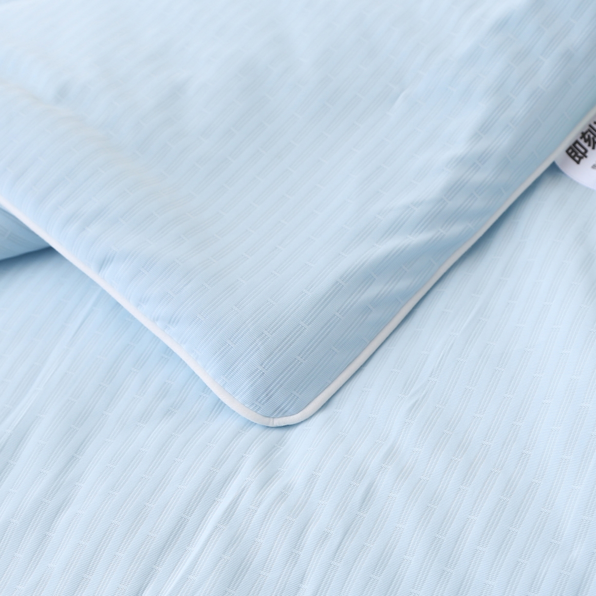 91家纺网 家纺一手货源 找家纺 亚龙工厂店 2026新款针织提花凉感被夏被夏凉被空调被 天蓝色