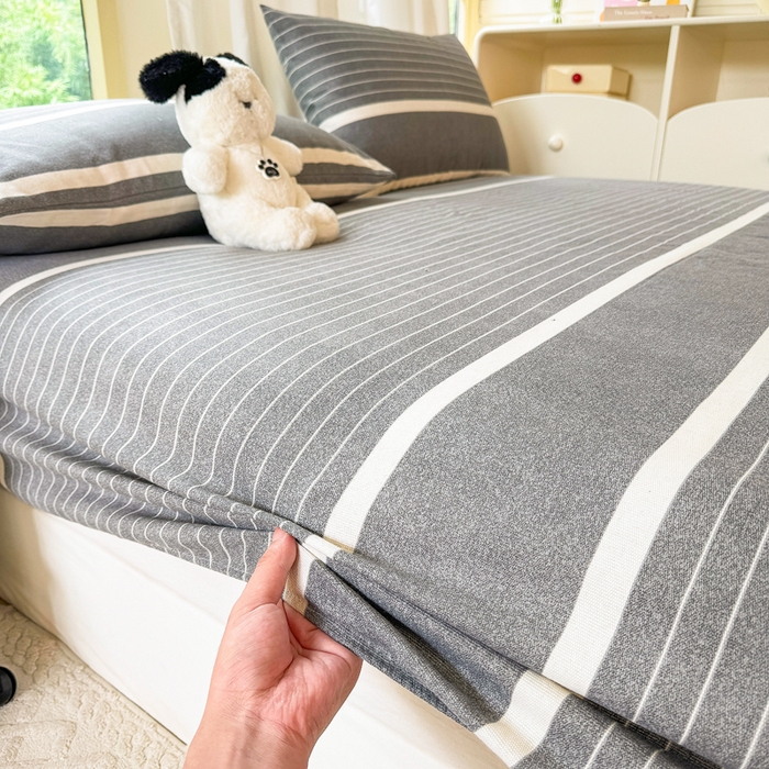 91家纺网 家纺一手货源 找家纺 爱彼家纺 2026原棉加厚老粗布床笠凉感床罩可当凉席床笠三件套 老粗布床笠-威廉